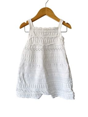GAP White Knit Romper for Girls - Textured Sleeveless